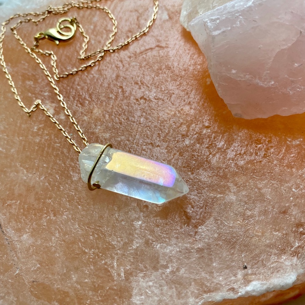 Handmade Clear Quartz Crystal Choker Necklace - Picture 6 of 8